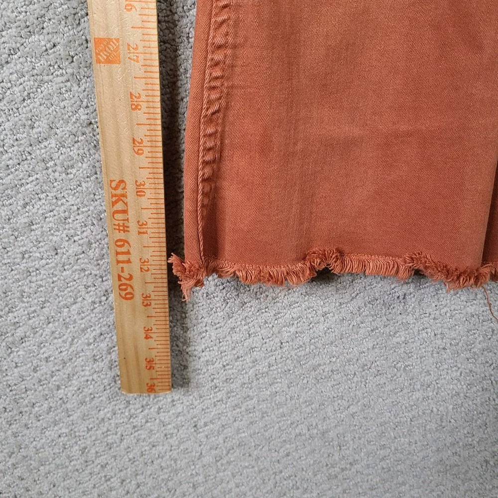 Cowgirl Tuff Jeans Womens 25 Orange Hippie Hippie Shake Flare Button Fly Raw Hem